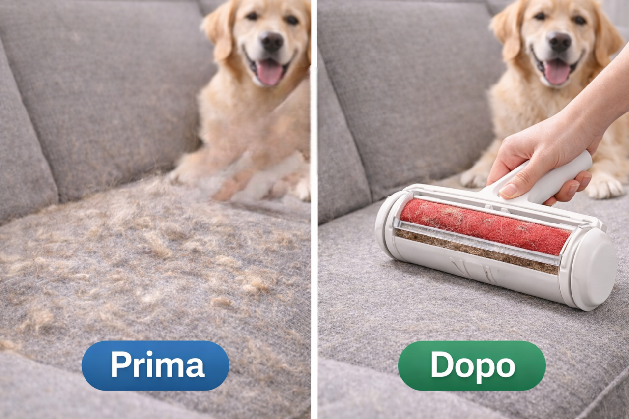 PulitoFacile – Rimuovi peli di animali da divani e tessuti